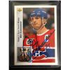 Image 1 : GUY CARBONNEAU SIGNED 1992-93 UPPER DECK HOCKEY CARD