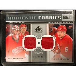 2011 SP Game Used Edition Authentic Fabrics Jimmy Howard/ Nicklas Lidstrom 074/100