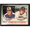 Image 1 : 1978 Topps Phil Niekro / Nolan Ryan 1977 Strikeout Leaders #206