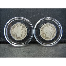 (2) BARBER DIMES (1914 & 1916) SILVER (90%)