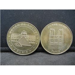 (2) TOKENS/COINS (NOTRE DAME & MONNAIE DE PARIS)