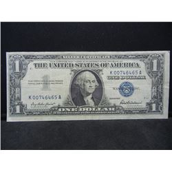 1957 SILVER CERTIFICATE $1 NOTE, (ERROR-DIE SHIFT TOP AND BOTTOM)