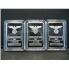 Image 1 : CLAD (3) GERMAN SILVER ART BARS ONE OUNCE CLAD