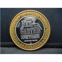 (RED GARTER) SILVER (.999) WENDOVER, NV, CASINO COIN, LIMITED EDITION
