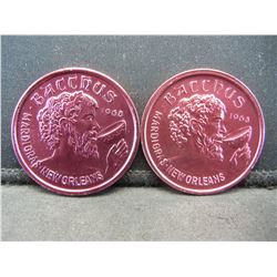 2 ACTORS (CHARLTON HESTON & DOM DELUISE), TOKENS