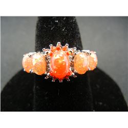 WOMAN'S ORANGE FIRE OPAL RING (SIZE 7), FASHION JEWELRY