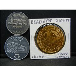 (3) TOKENS (WONDER BREAD/RIPLEYS BELIEVE IT OR NOT & READERS DIGEST)