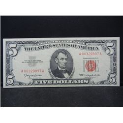 1963 Red Seal Five Dollar United States Note