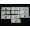 Image 1 : (10) 1957 One Dollar Silver Certificates, (6) 1957, (3) 57 A, (1) 57 B