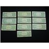 Image 8 : (10) 1957 One Dollar Silver Certificates, (4) 57, (3) 57 A, (3) 57 B
