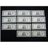 Image 1 : (11)1957 One Dollar Silver Certificates, (7) 57, (1) 57 A, (2) 57 B