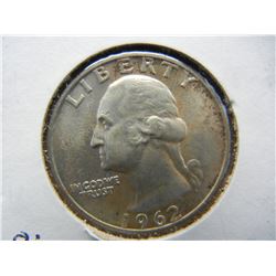 1962 D Washington Quarter 90% Silver