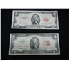 Image 1 : 2 1953 $2 Red Seal Notes