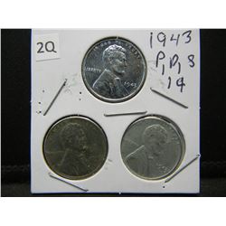 1943 PDS Lincoln Steel Cents