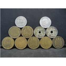 (11) Spanish Coins, Some With Holes