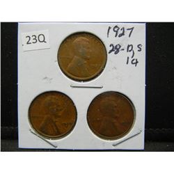 1927, 28 DS Lincoln Wheat Cents