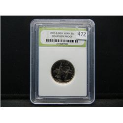 2001 S New York State Quarter DCAM GEM Proof Graded By INB