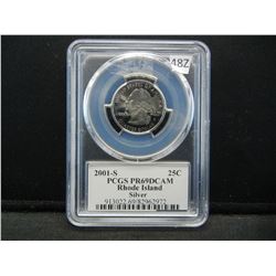 2001 S Rhode Island State Quarter PCGS PR69 DCAM