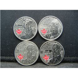 (2) 2012 & (2) 2013 Quarter from Canada "War of 1812" All Different