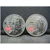 Image 1 : (2) 2012 Quarter from Canada "War of 1812 One Featuring Brock & One Featuring Tecumseh"