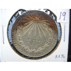 1938 Peso From Mexico 72% Silver