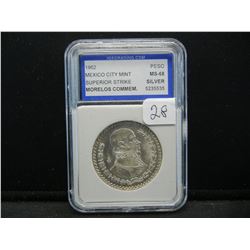 1962 Silver Peso IGS MS68