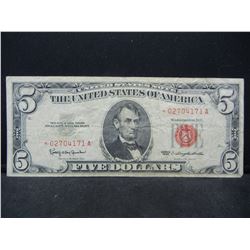 1963 Five Dollar  Red Seal Star Note