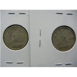 1963 & 1964 Canadian Silver 10 cents "Elizabeth II Dei Gratia Regina" 1st Portrait .800 Silver