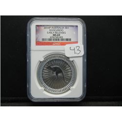 2016 P One Dollar  Australia Kangaroo Early Releases NGC MS69 1 Ounce .999 Silver