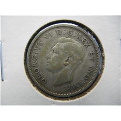 1943 Canadian Silver Quarter "George VI" .800 Silver