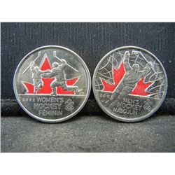 Collectible Colorized 2009 Quarter from Canada Men's & Women's Hockey