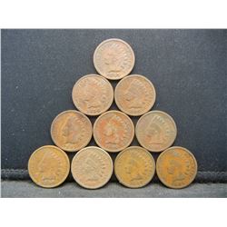 1800's Indian Head Penny's - Lot of 10
