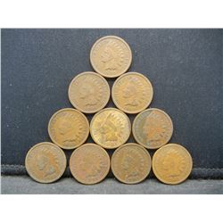 1900's Indian Head Penny's - Lot of 10