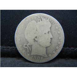 1906-D Barber Quarter - Better Date