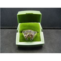 18KT. Electroplate  Horseshoe Ring - Size 13
