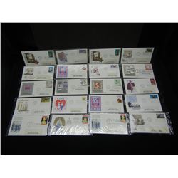 20  Different 1980's 1st Day of Issue Stamped Envelopes