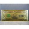 Image 1 : Series 1928 Gold Certificate $10,000 24K Gold Foil Note (Not Legal Tender)