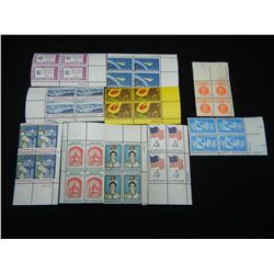 10 vintage Unused Plate Block Stamps