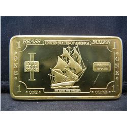 One Ounce .999 Fine Brass Bullion Bar