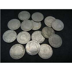 15 Different 1889-1911 Liberty Nickels