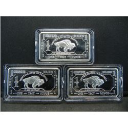 Clad 3 One Troy Ounce German Silver Buffalo Collector Bars Clad