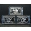 Image 1 : Clad 3 One Troy Ounce German Silver Buffalo Collector Bars Clad