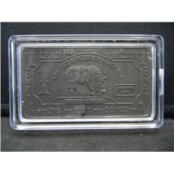One Troy Ounce Lead Bullion Bar