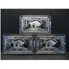 Image 1 : Clad 3 One Troy Ounce German Silver Buffalo Collector Bars Clad