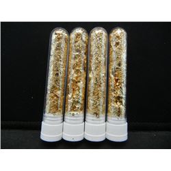4 Vials of Gold Leaf Flakes