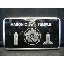 Clad Masonic Temple 1oz 100 Mills .999 Fine Silver Clad