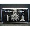 Image 1 : Clad Masonic Temple 1oz 100 Mills .999 Fine Silver Clad
