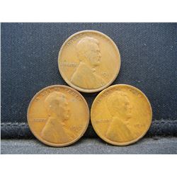 1917 PDS Lincoln Cent 3 Coin Set