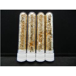 4 Vials of Gold Leaf Flakes
