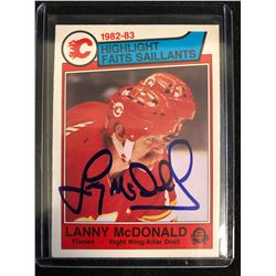 LANNY McDONALD SIGNED O-PEE-CHEE HOCKEY CARD